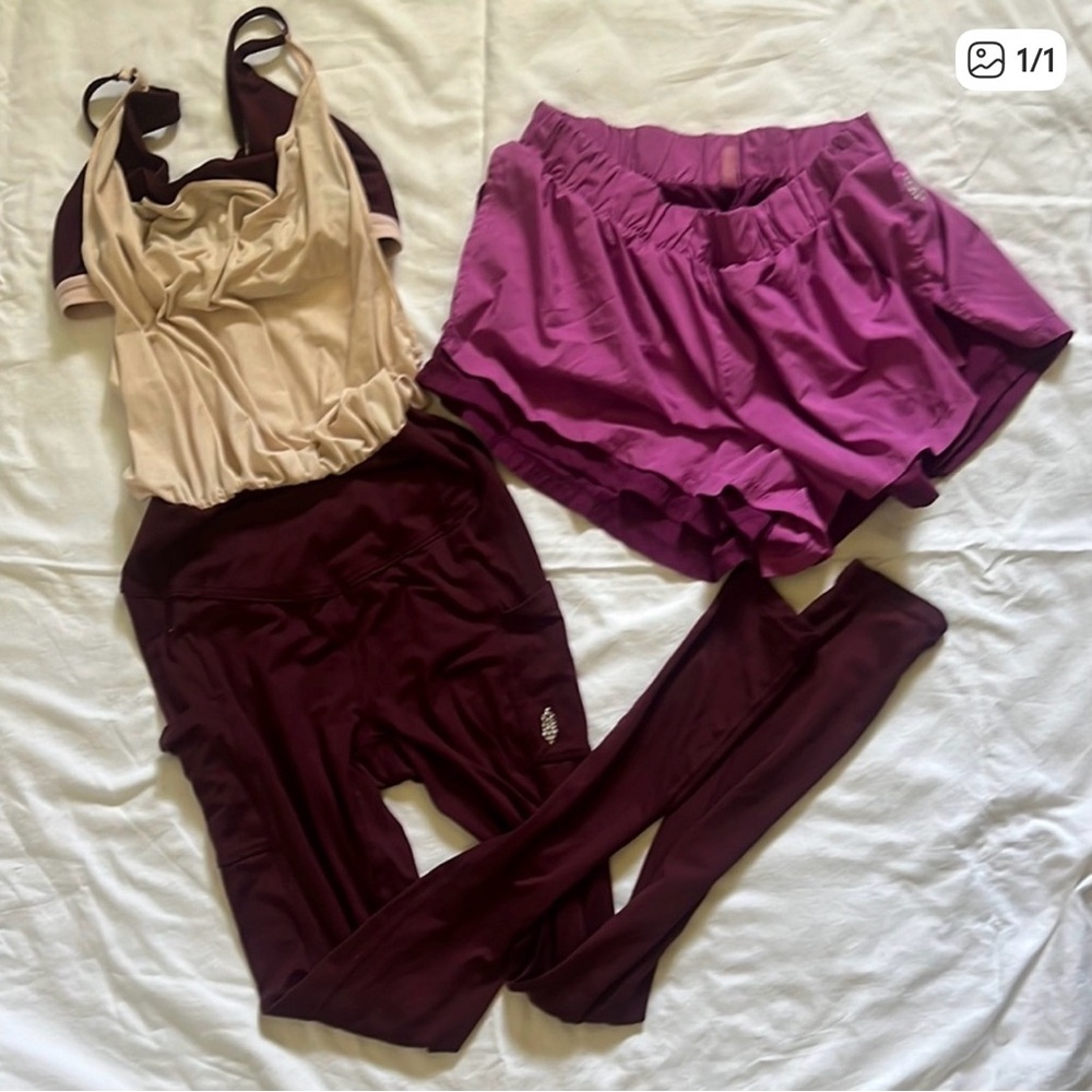 Pink and Burgundy Activewear Set